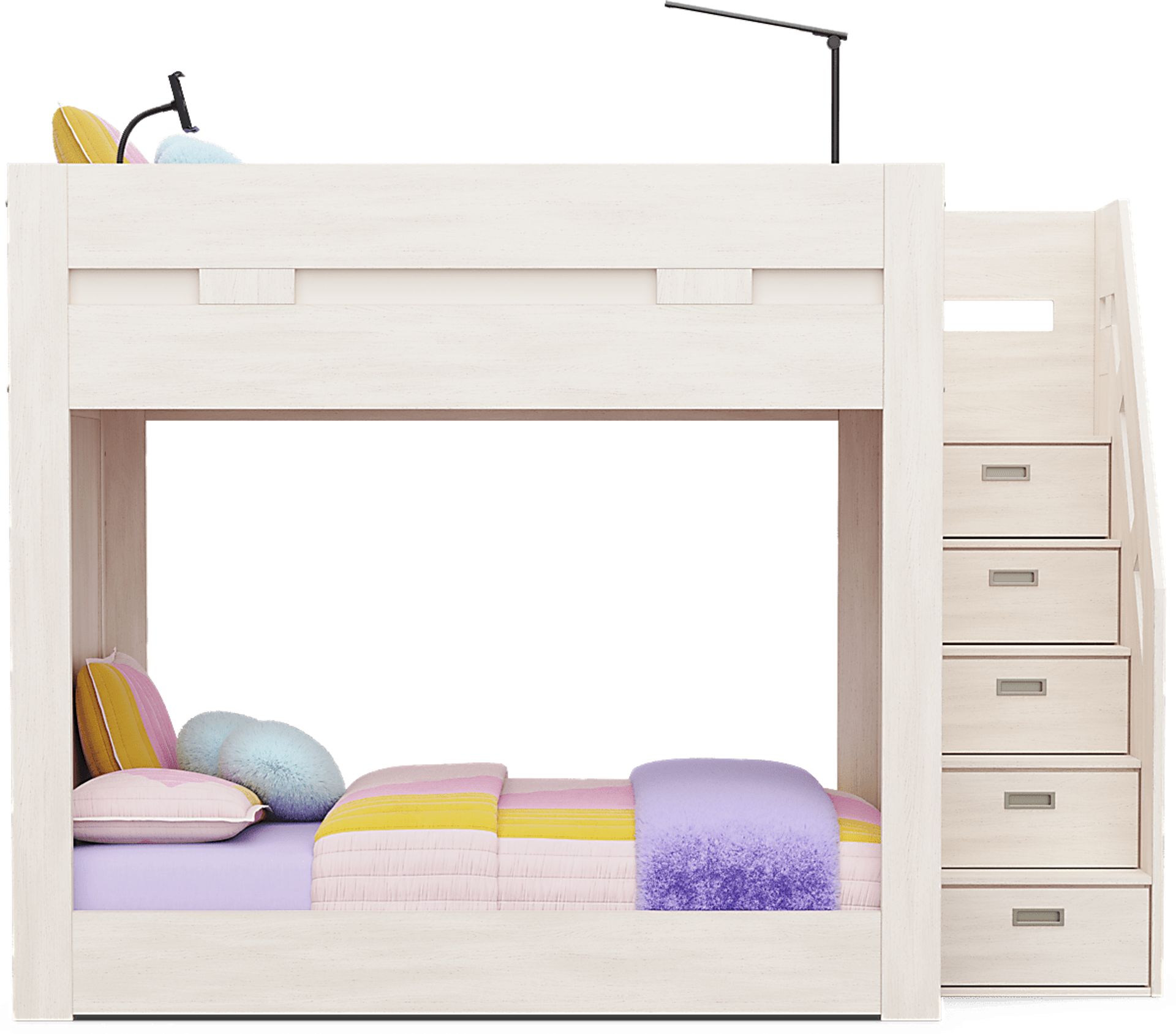 Kids Sierra Summit Linen Twin / Full Step Bunk with Console - Image 5