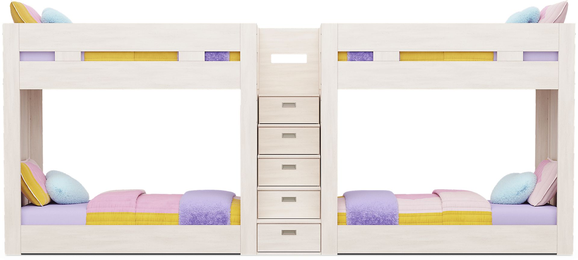 Kids Sierra Summit Linen Twin Double Length Quad Step Bunk Bed - Image 2