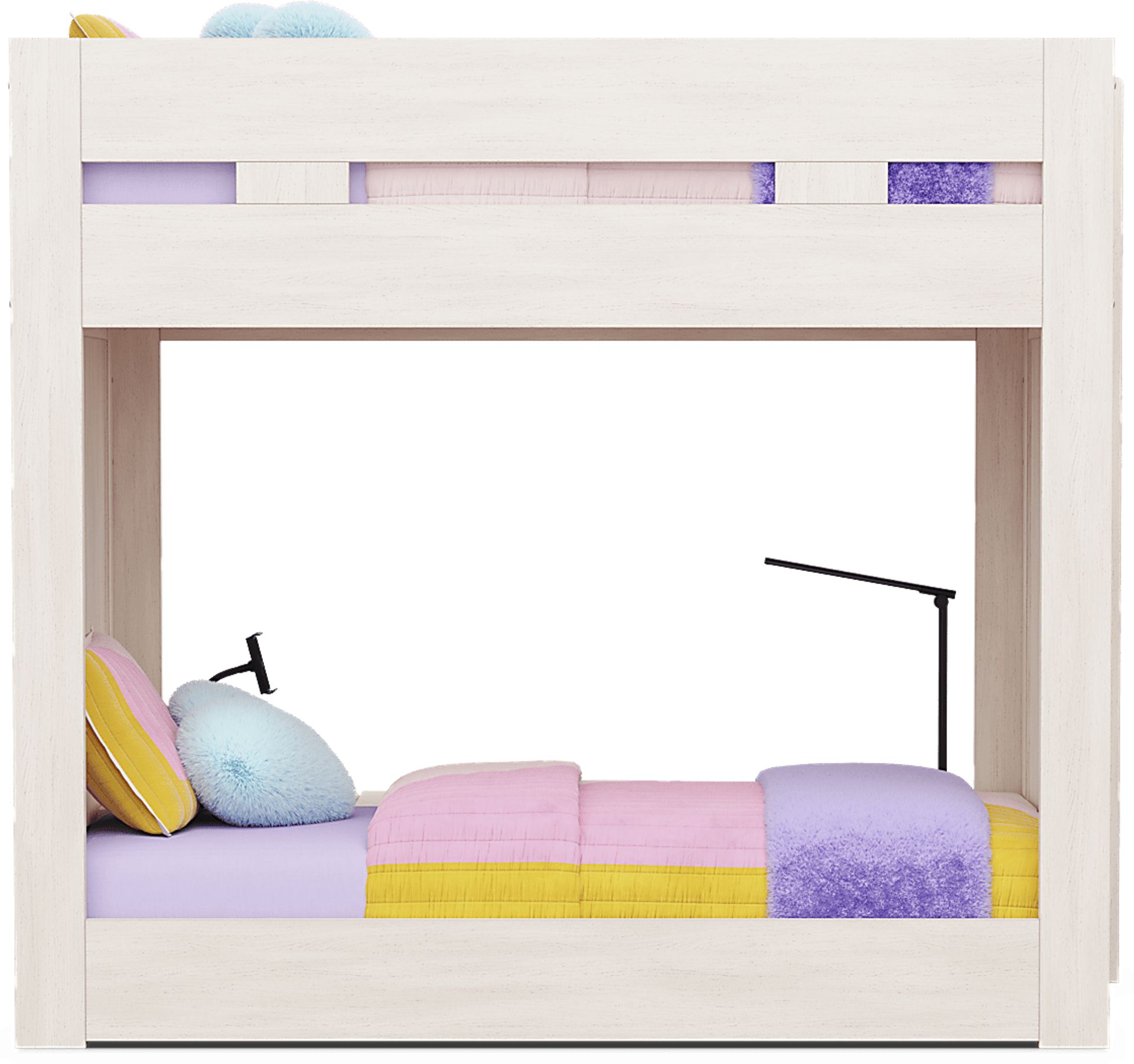Kids Sierra Summit Linen Twin/Full Bunk Bed with Tech Console and 2 Closed End Panels - Image 4