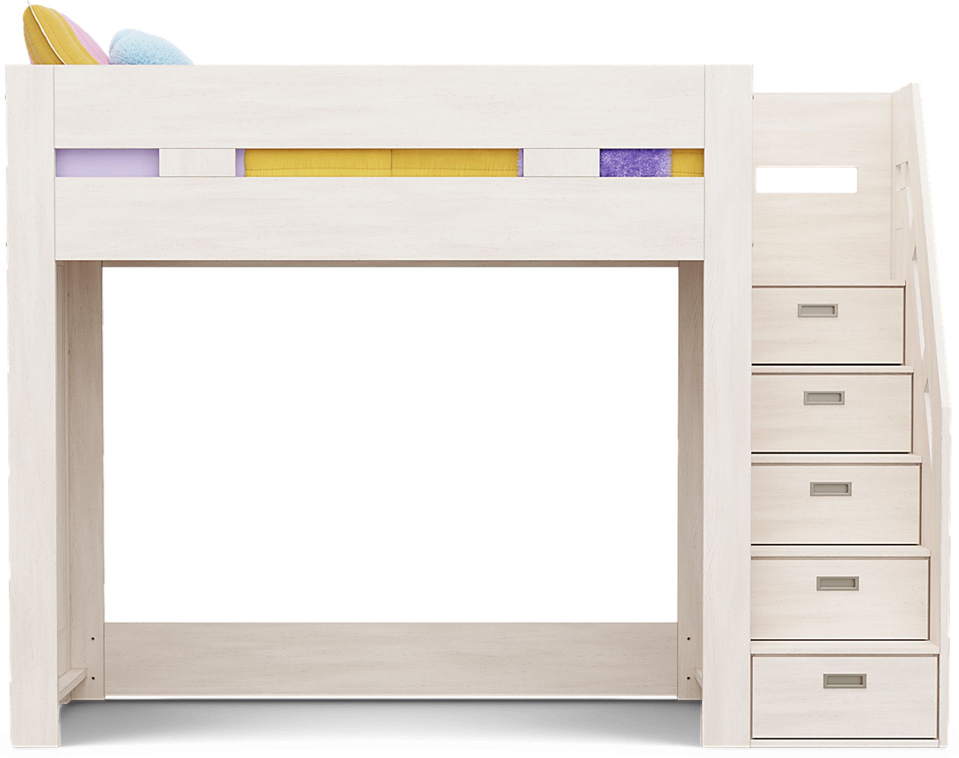 Kids Sierra Summit Linen Twin Step Loft Bed with 2 Closed End Panels - Image 2