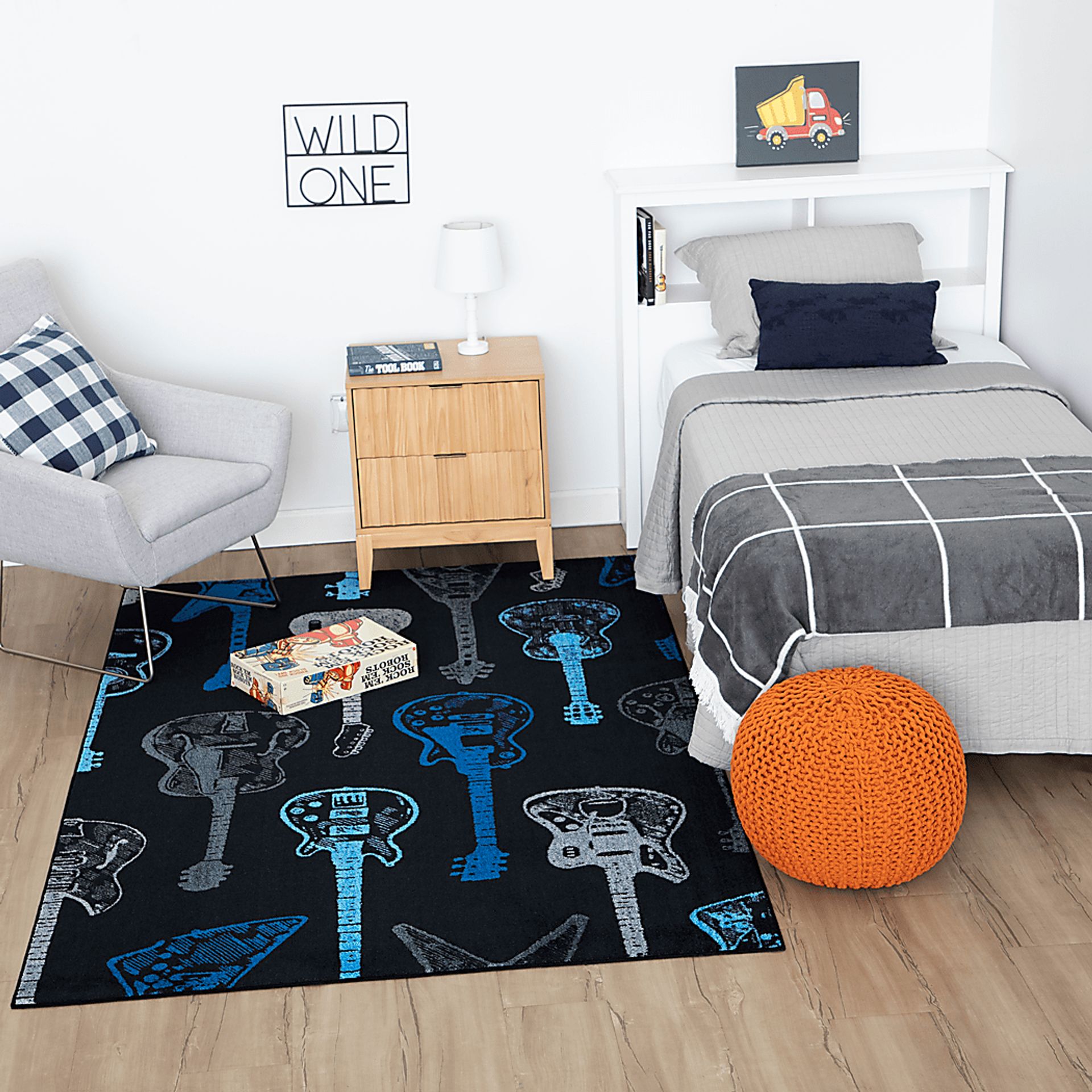 Kids Six String Blue 5' x 8' Rug - Image 8