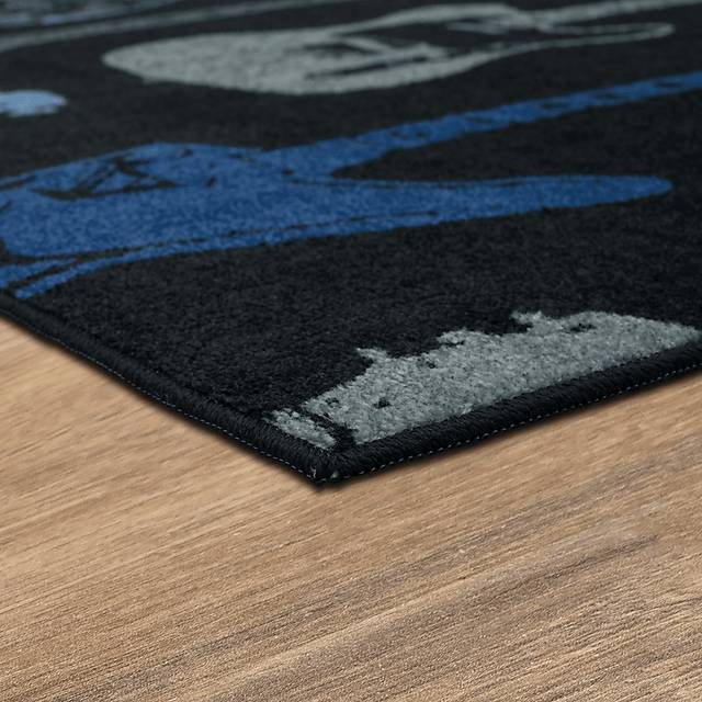 Kids Six String Blue 8' x 10' Rug - Thumbnail - Image 2