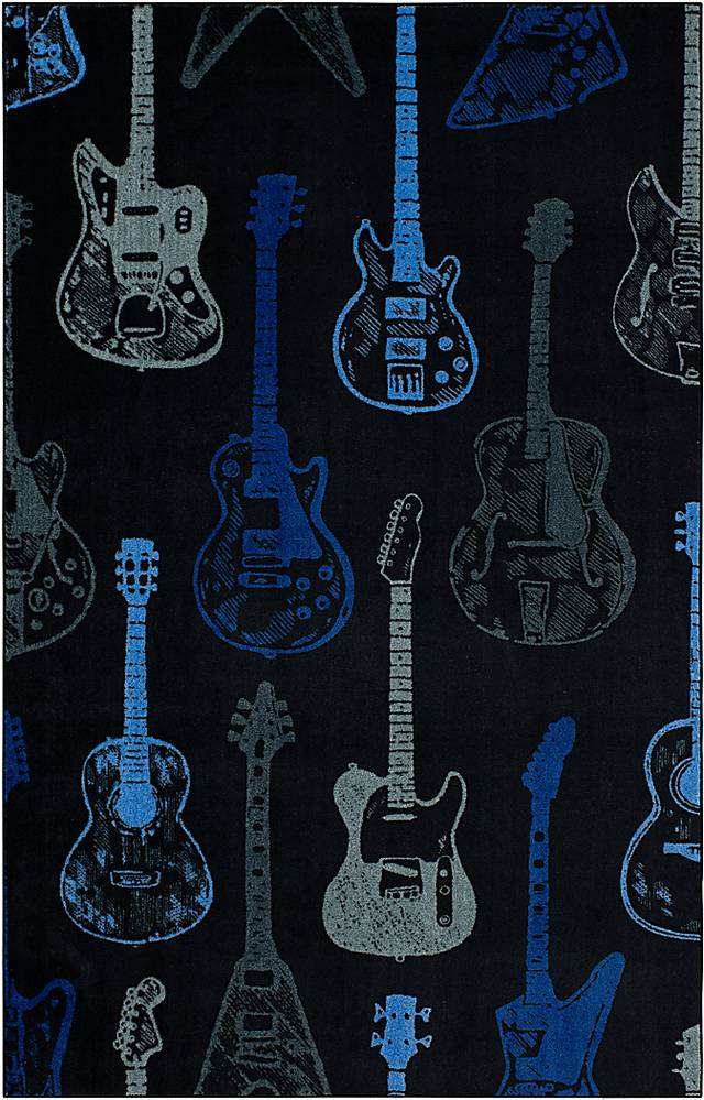 Kids Six String Blue 8' x 10' Rug - Thumbnail - Image 1