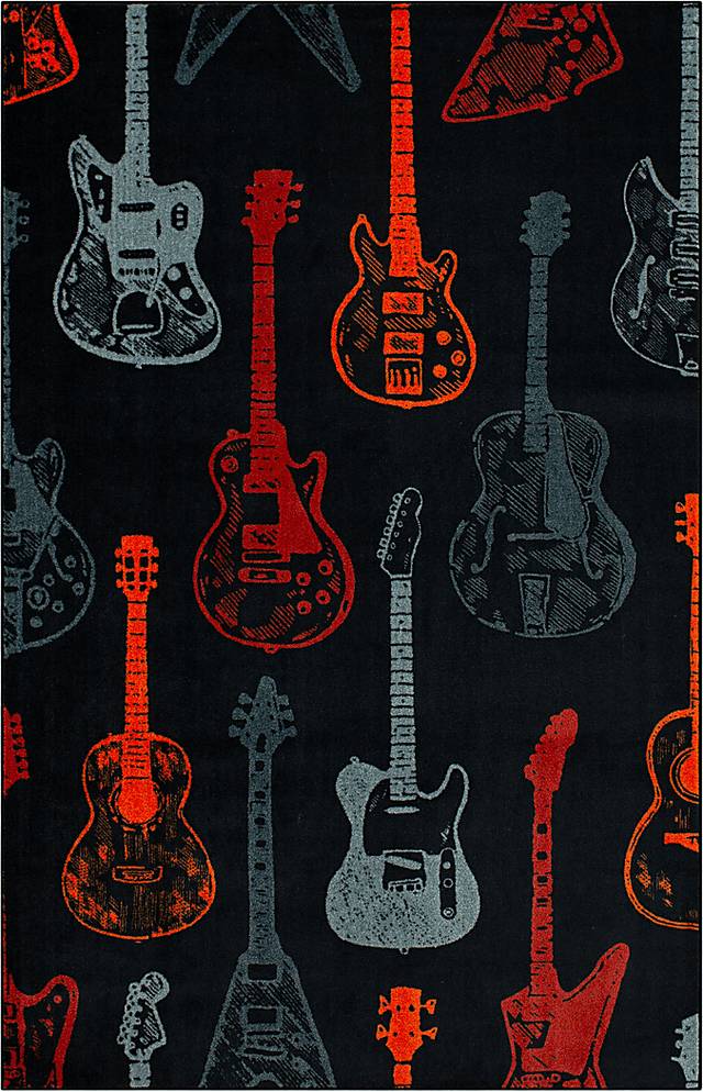 Kids Six String Red 3' x 5' Rug - Thumbnail - Image 1