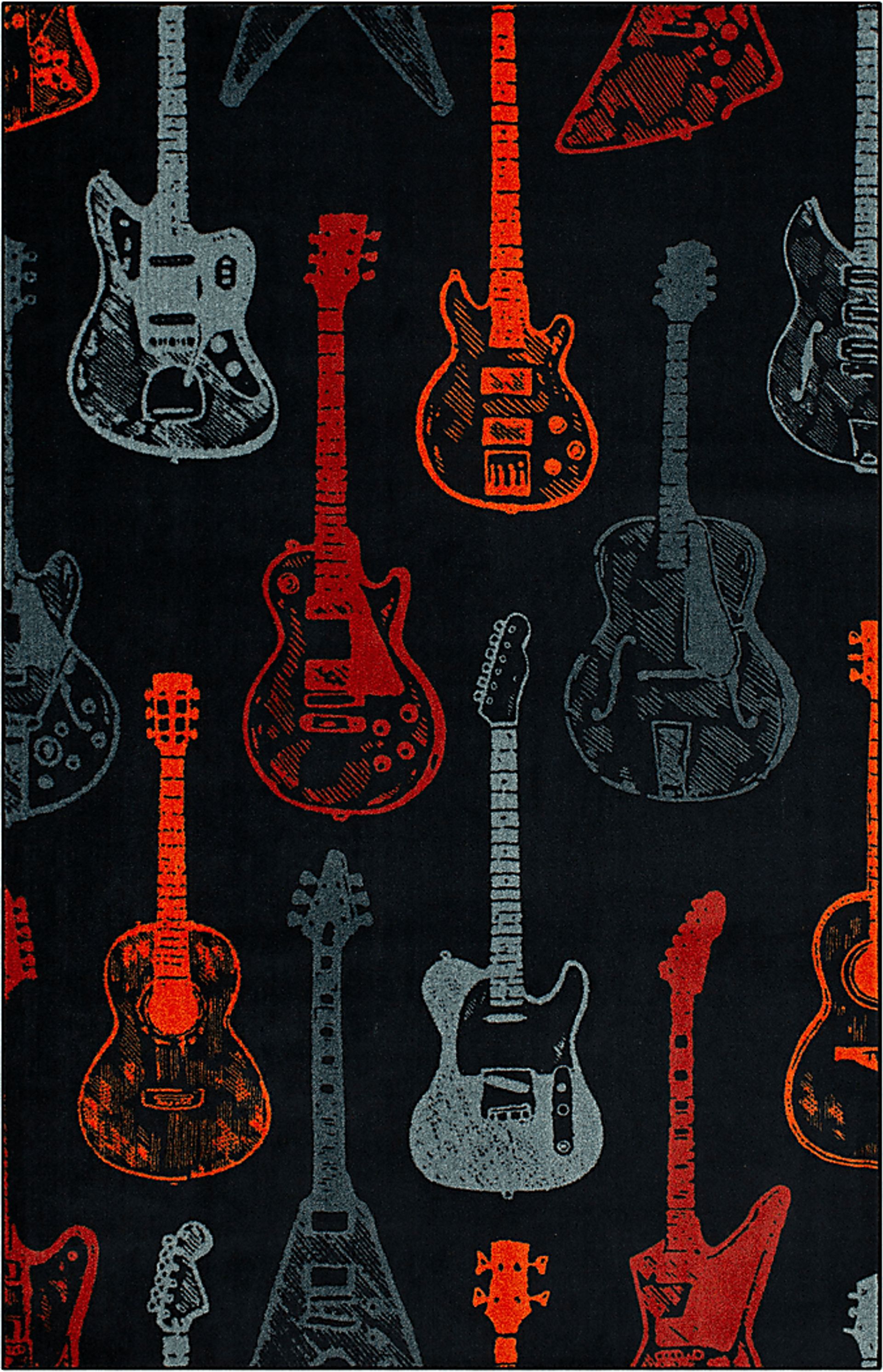 Kids Six String Red 3' x 5' Rug - Image 1