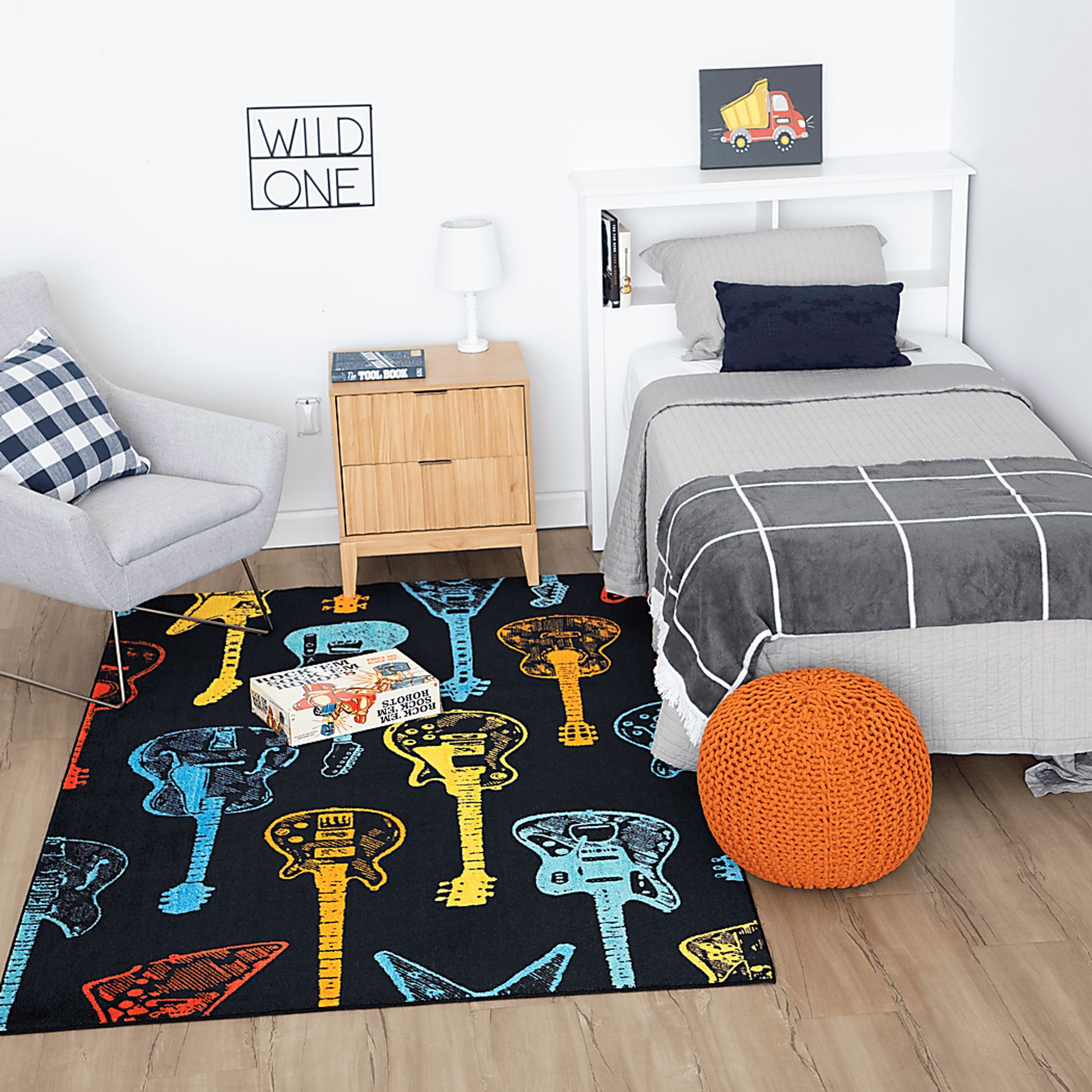 Kids Six String Yellow 5' x 8' Rug - Image 9