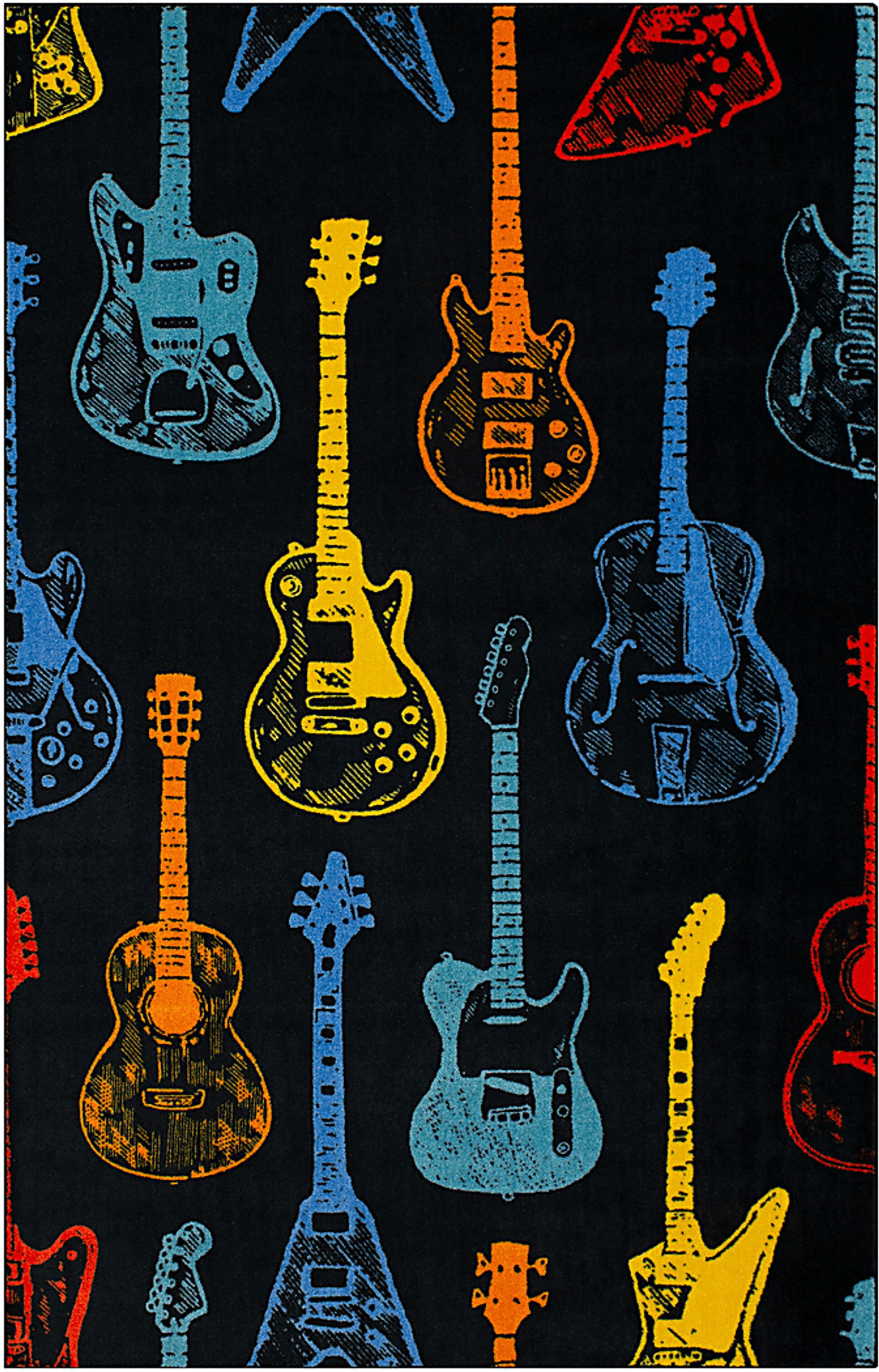 Kids Six String Yellow 5' x 8' Rug - Image 1