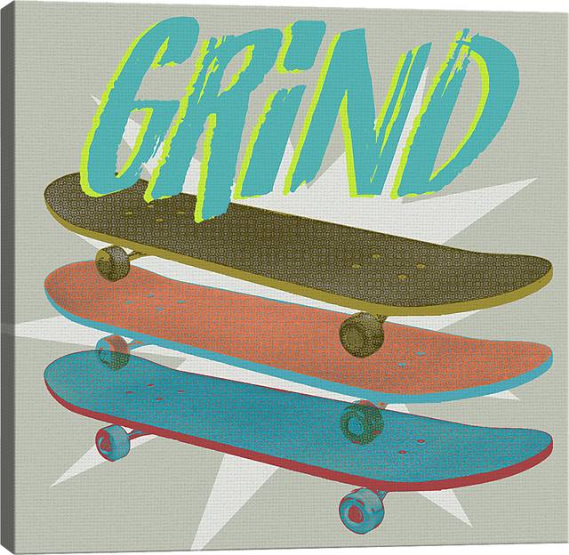 Kids Skateboard Grind Gray Artwork - Thumbnail - Image 4