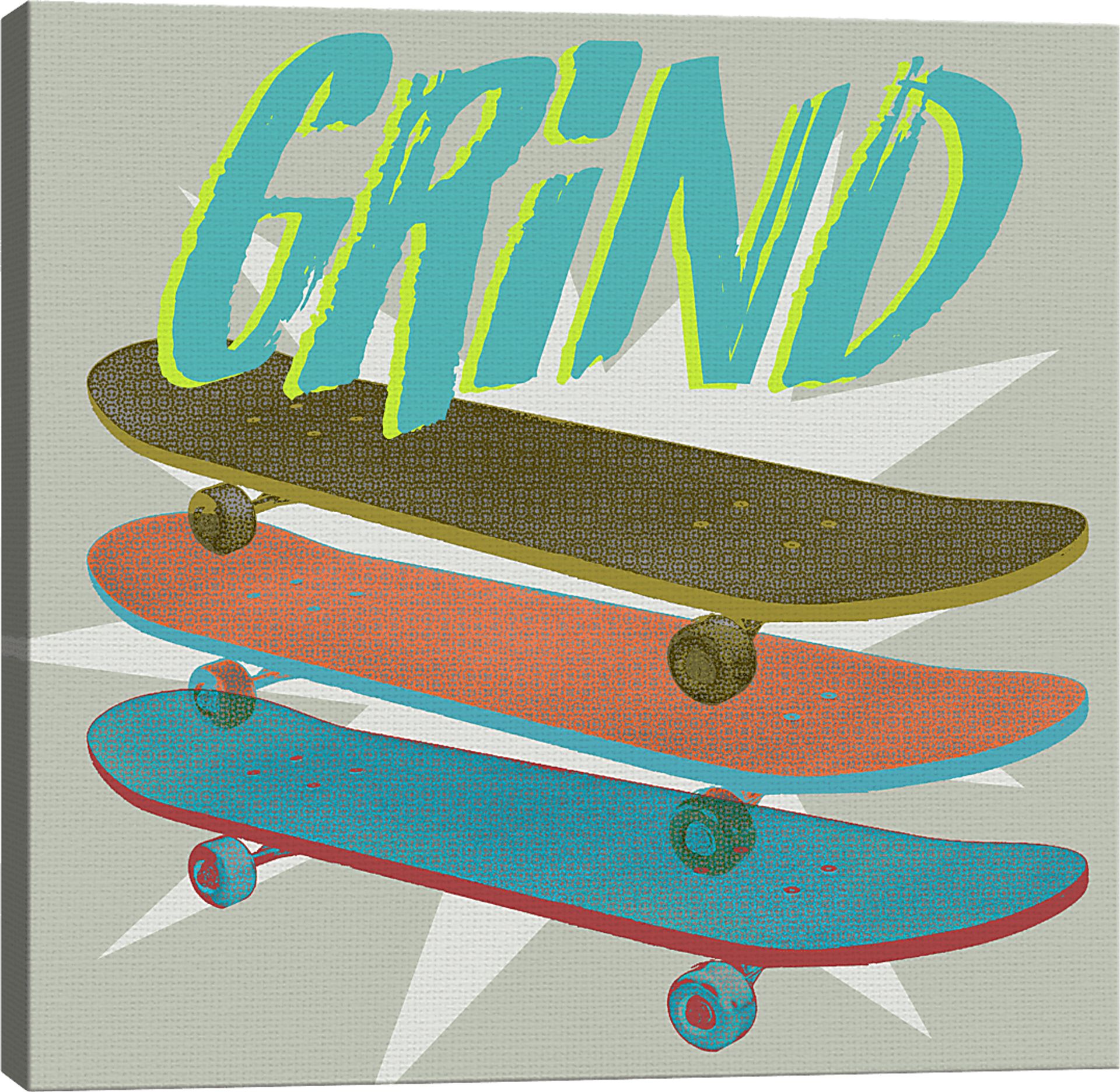 Kids Skateboard Grind Gray Artwork - Image 4