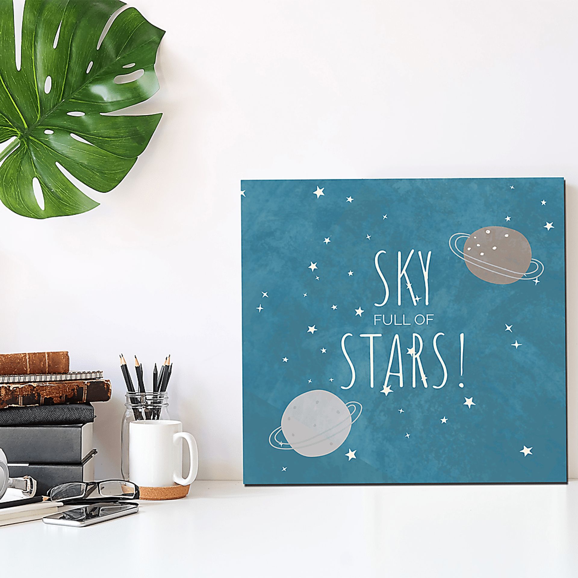 Kids Sky Full of Stars Blue Wall Art - Image 2