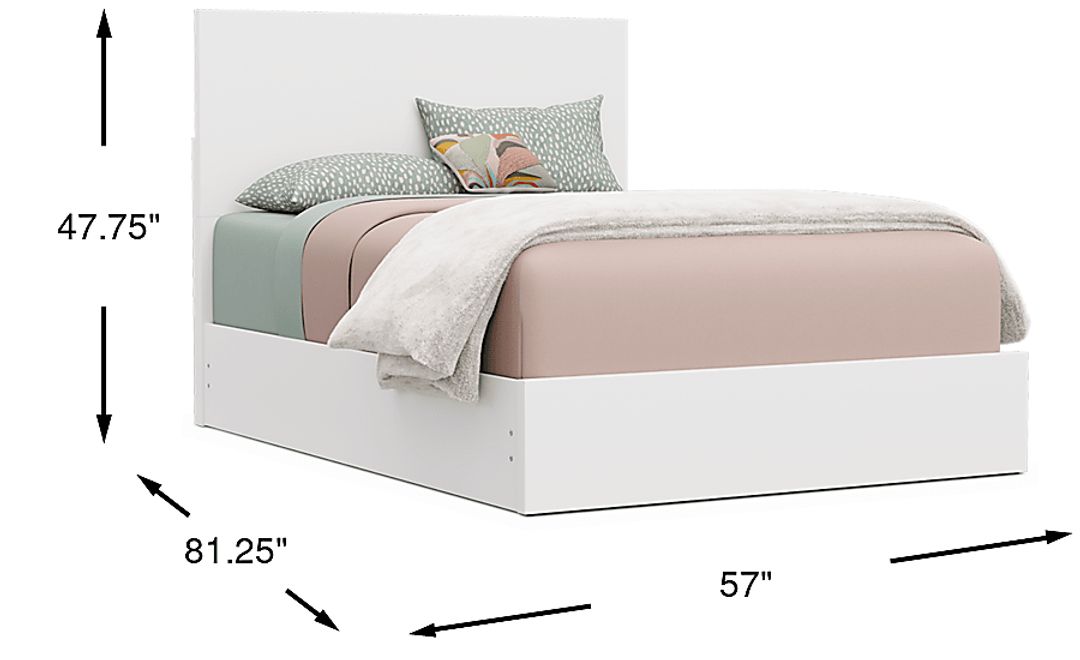 Kids Skye White Full Panel Bed