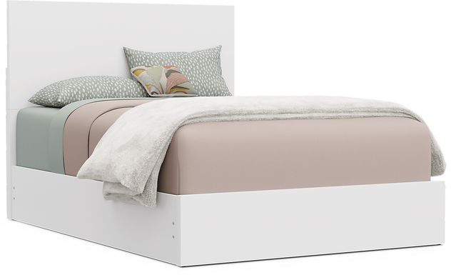 Kids Skye White Full Panel Bed