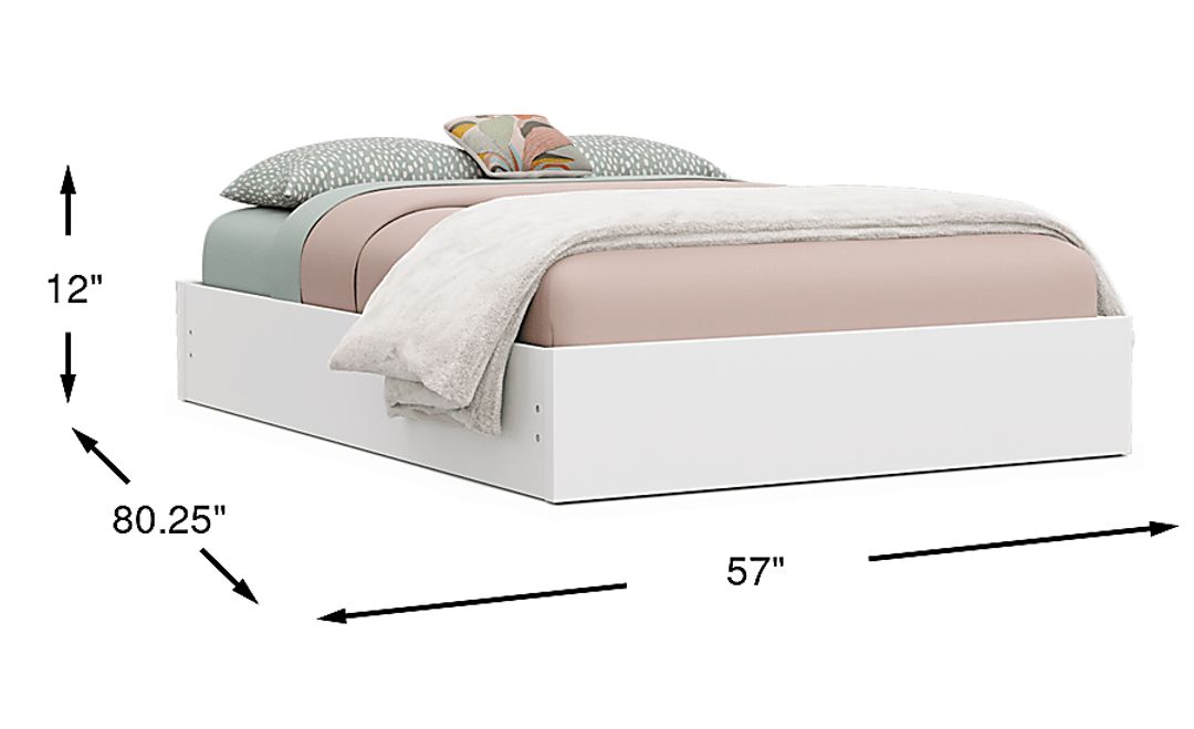 Kids Skye White Full Platform Bed
