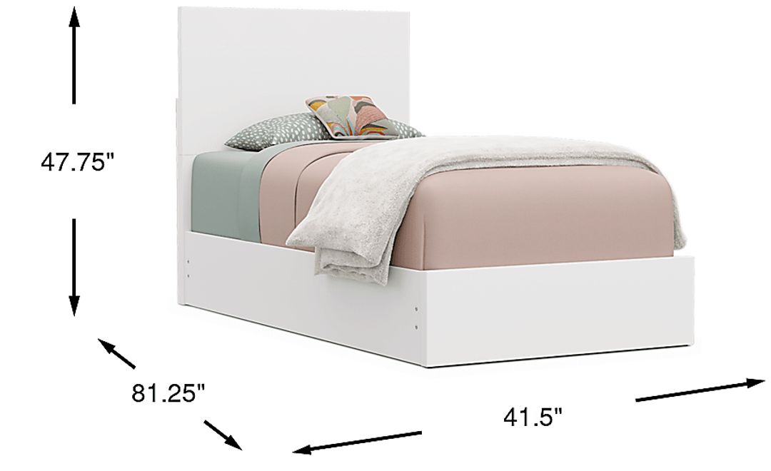 Kids Skye White Twin Panel Bed
