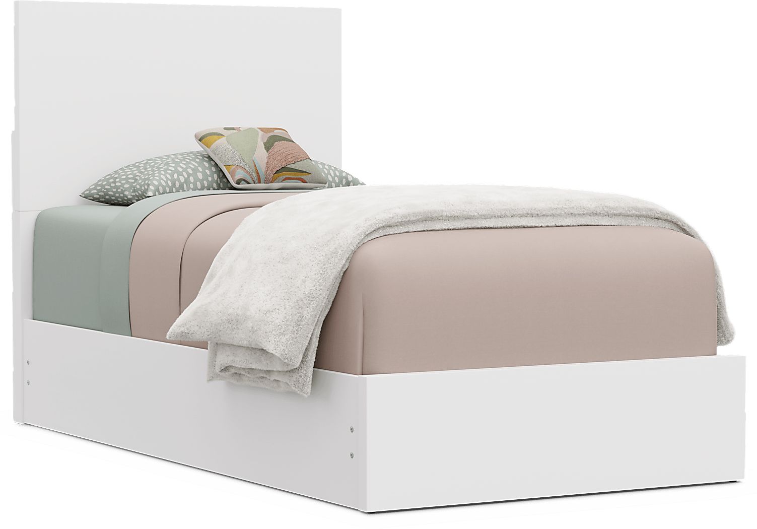 Kids Skye White Twin Panel Bed