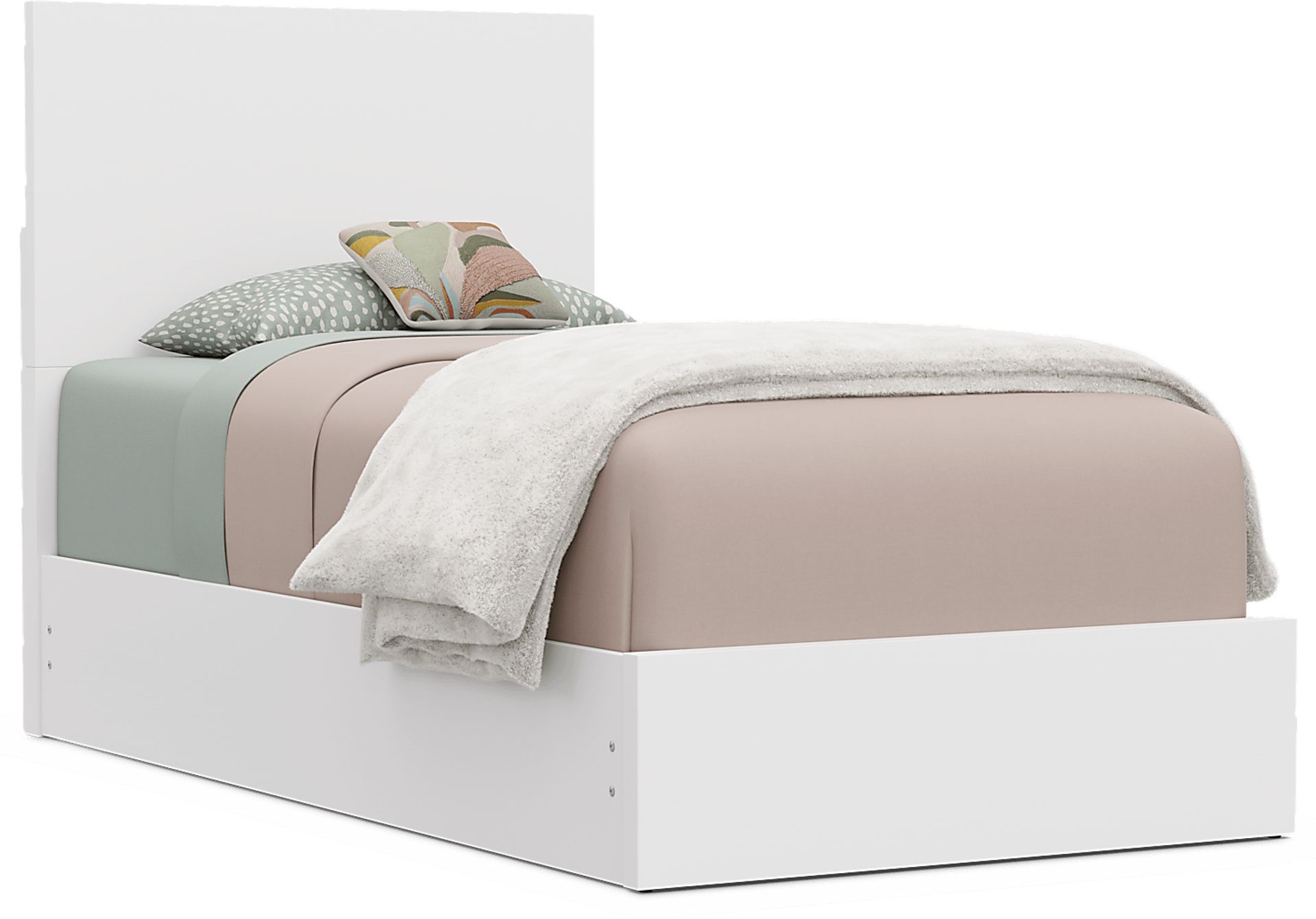 Kids Skye White Twin Panel Bed - Image 1