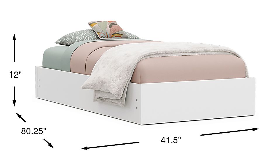 Kids Skye White Twin Platform Bed - Thumbnail 2