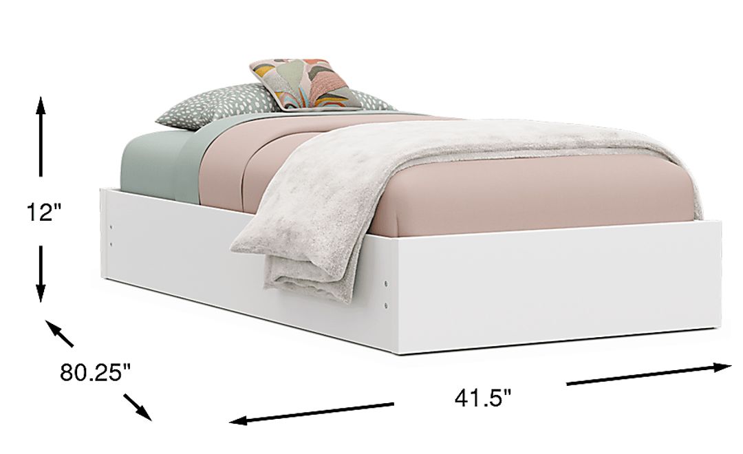 Kids Skye White Twin Platform Bed