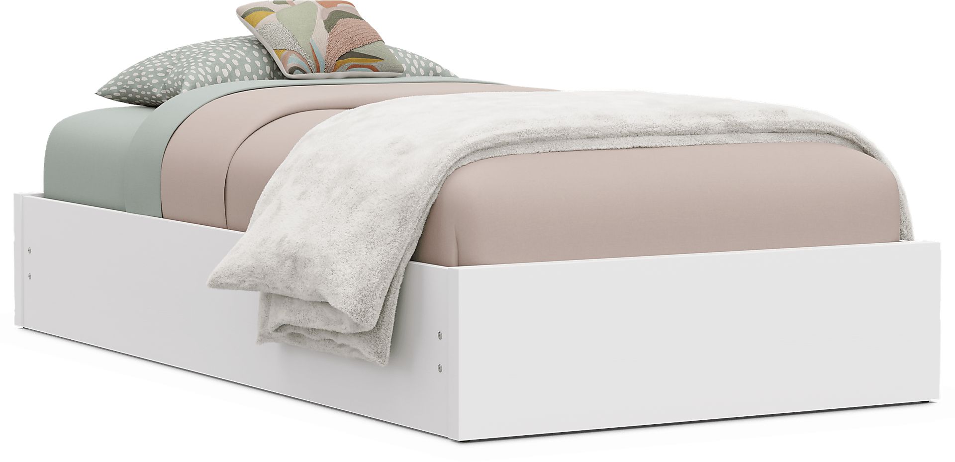 Kids Skye White Twin Platform Bed - Image 1