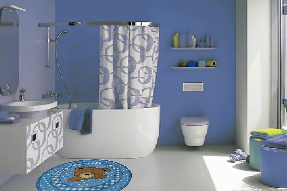 Kids Sleepy Teddy Blue 39 In. Round Rug
