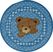 Kids Sleepy Teddy Blue 39 In. Round Rug