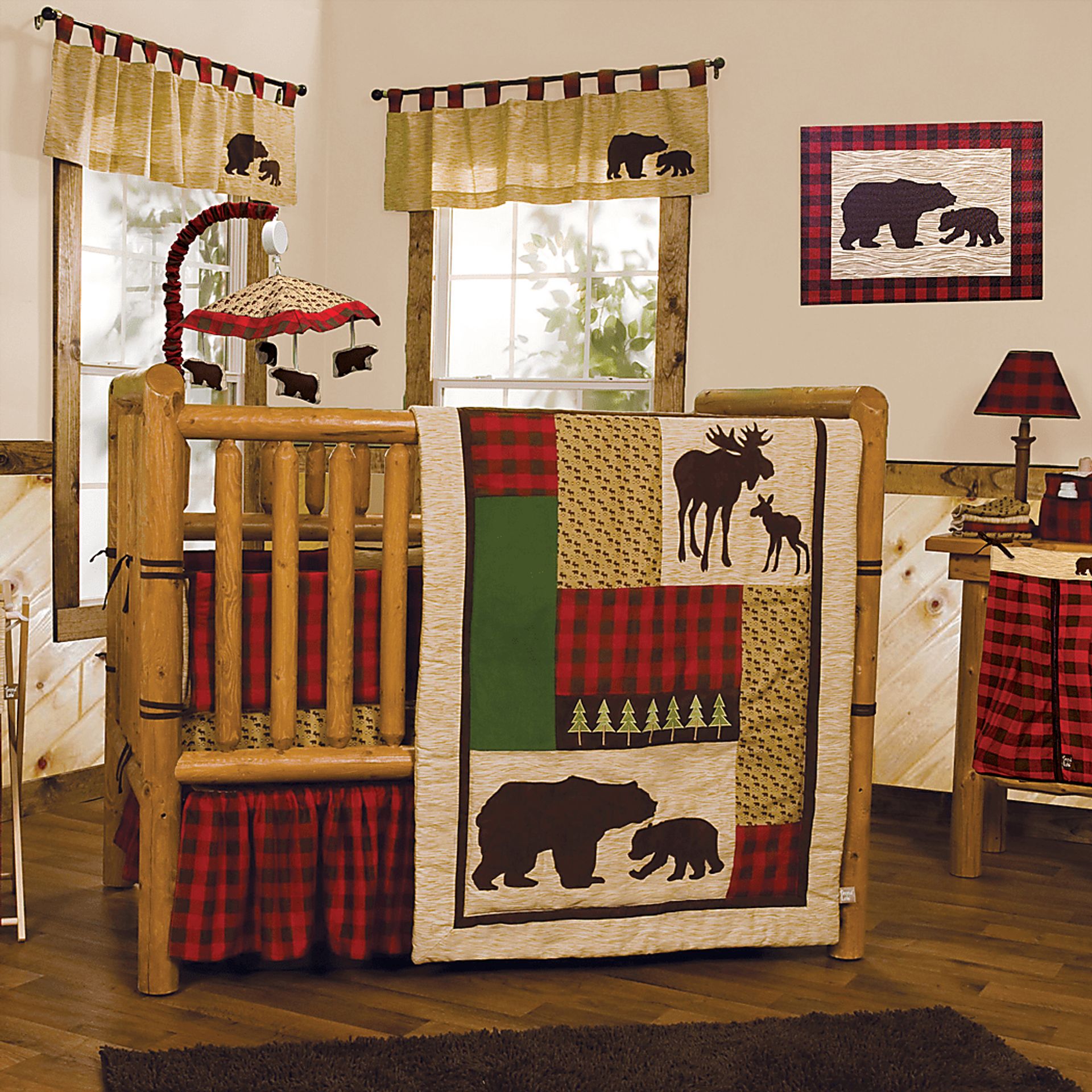 Kids Slumbering Bear Red Artwork - Image 2