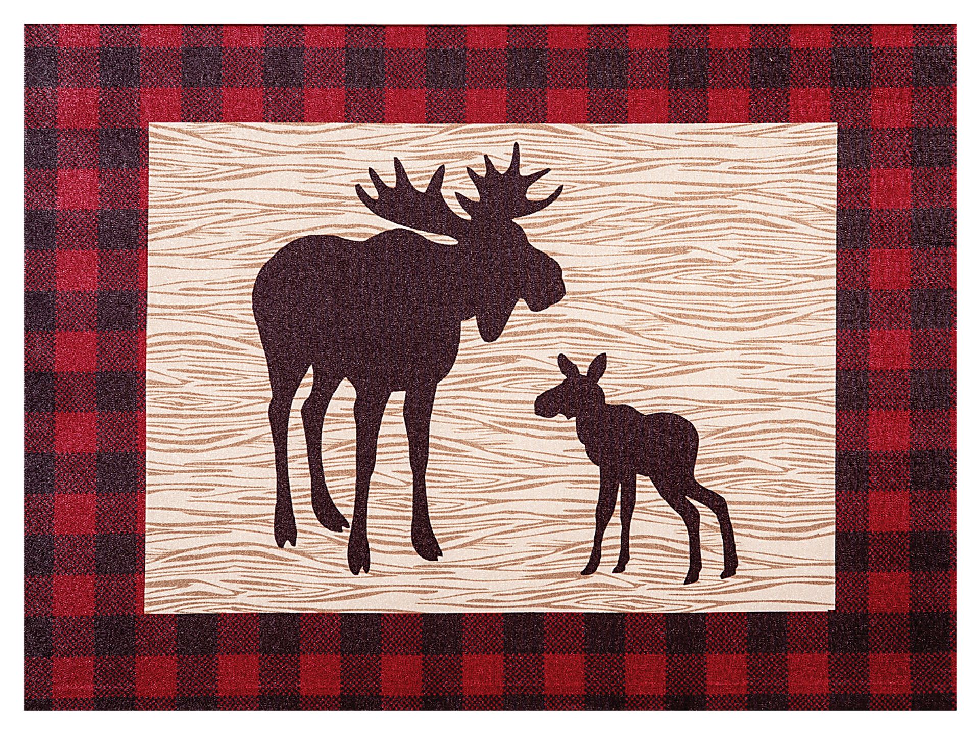 Kids Slumbering Moose Red Artwork - Image 1