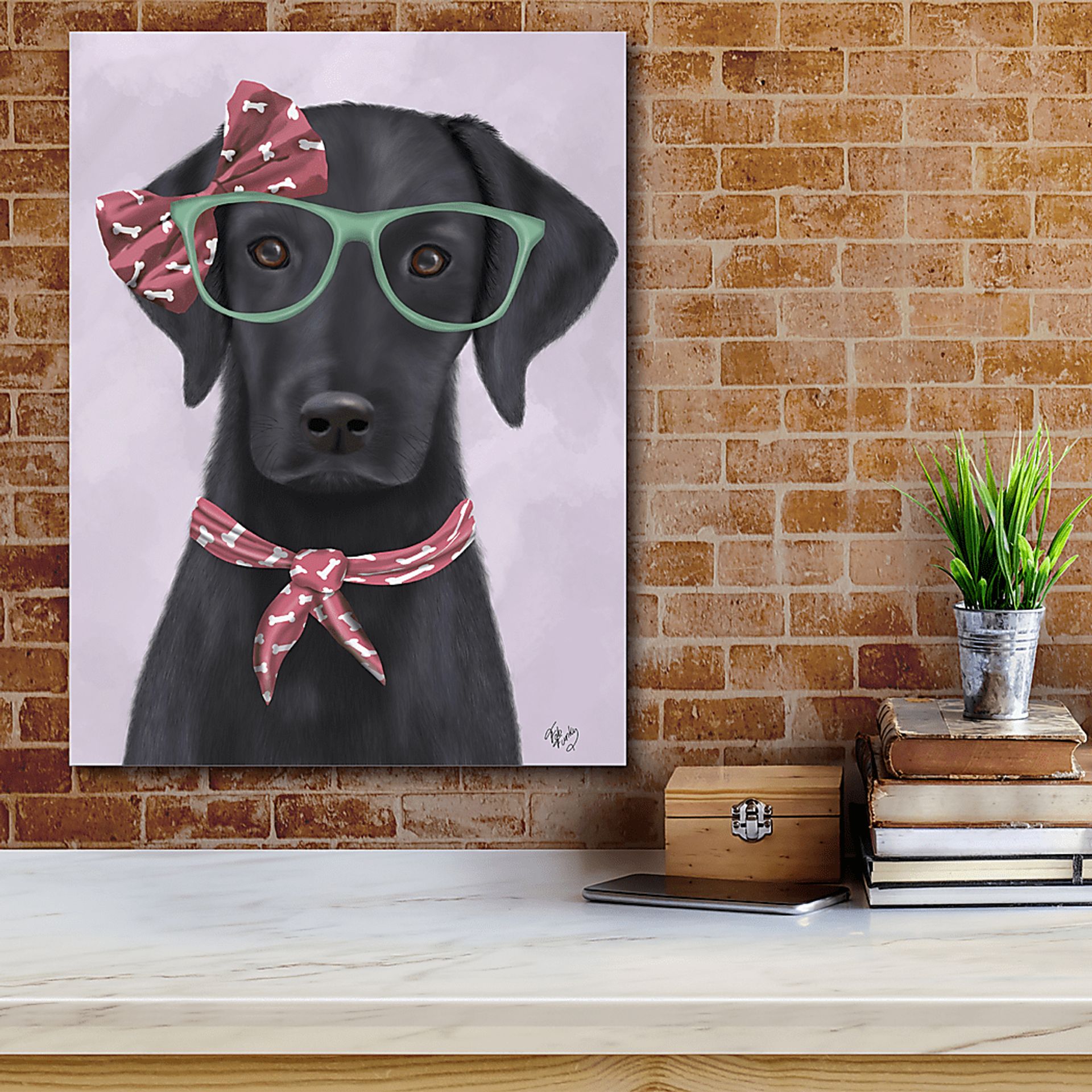 Kids Smart Portrait IV Black Artwork - Image 2