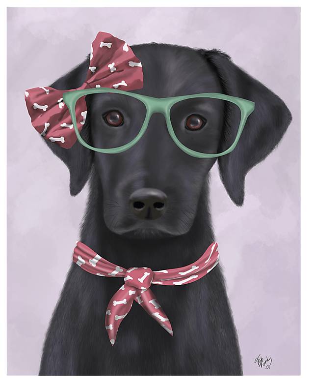 Kids Smart Portrait IV Black Artwork - Thumbnail - Image 1