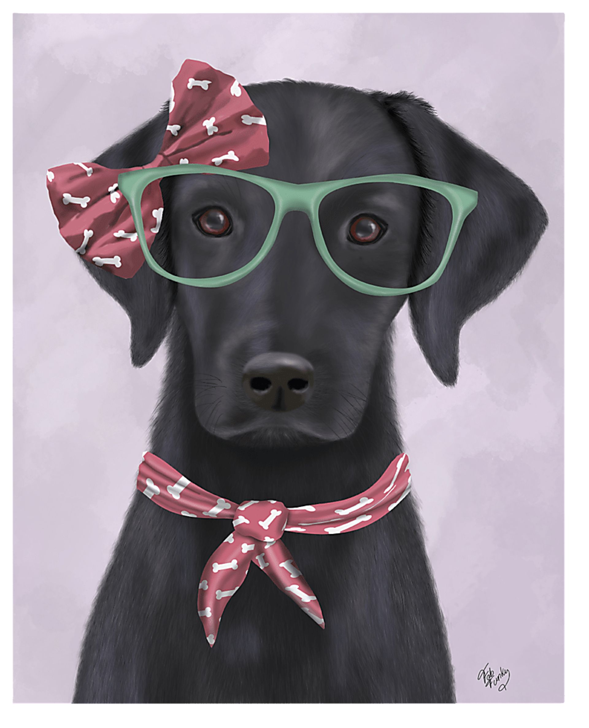 Kids Smart Portrait IV Black Artwork - Image 1