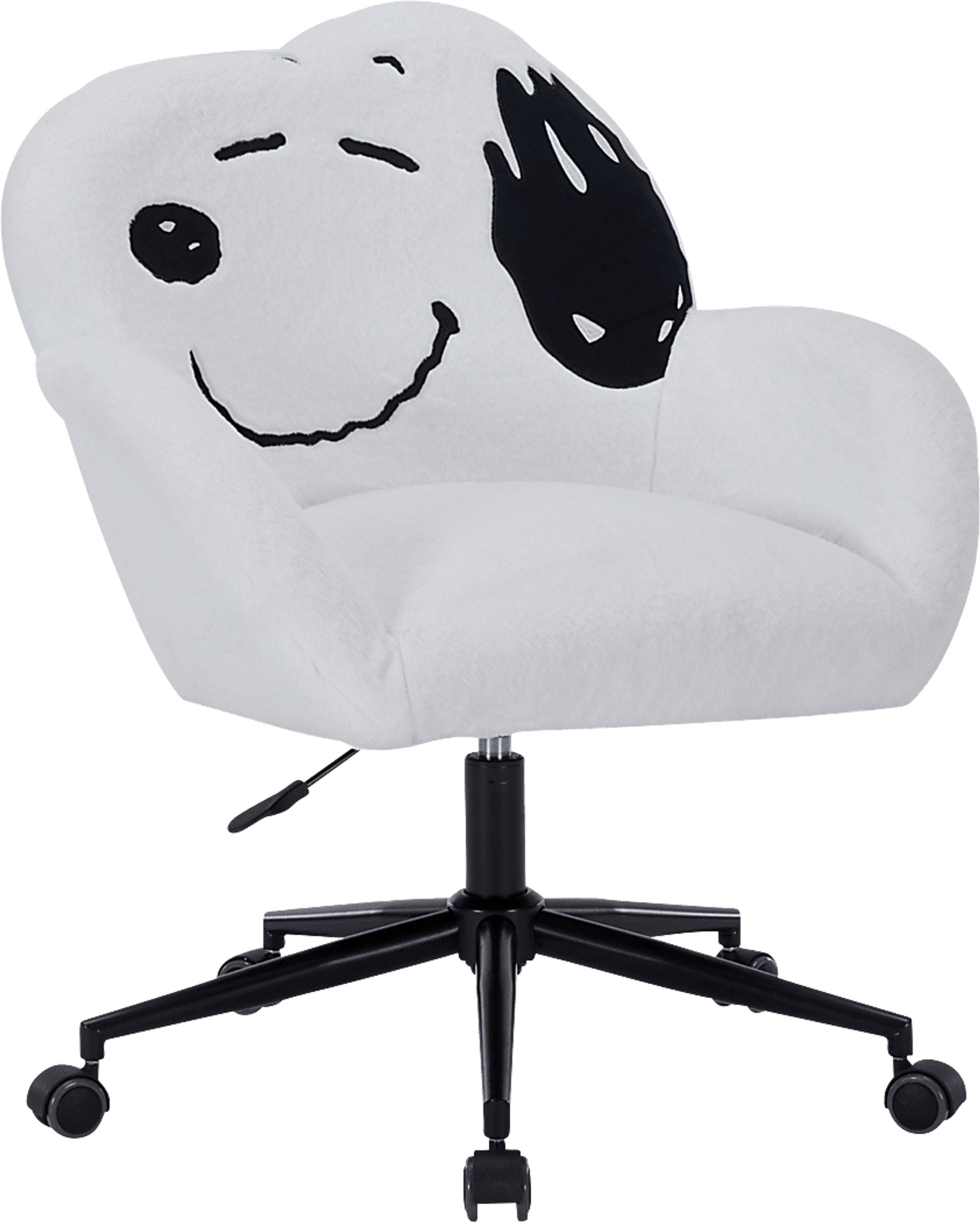 Kids Snoopy Cozy White Swivel Vanity Chair - Image 2