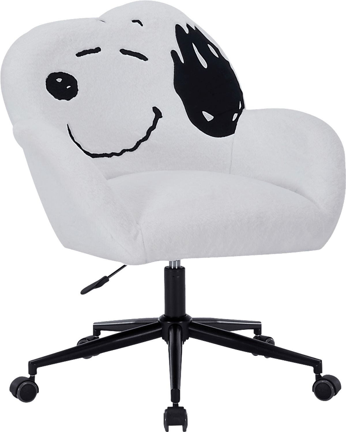 Snoopy Cozy White Polyurethane Fabric Desk Chair | Rooms to Go