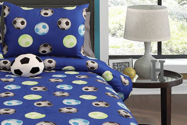 Kids Soccer Dreams Blue Twin Comforter Set - Thumbnail - Image 4