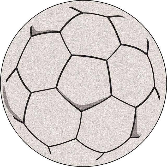 Kids Soccer Fever White 27 in. Round Rug - Thumbnail - Image 1