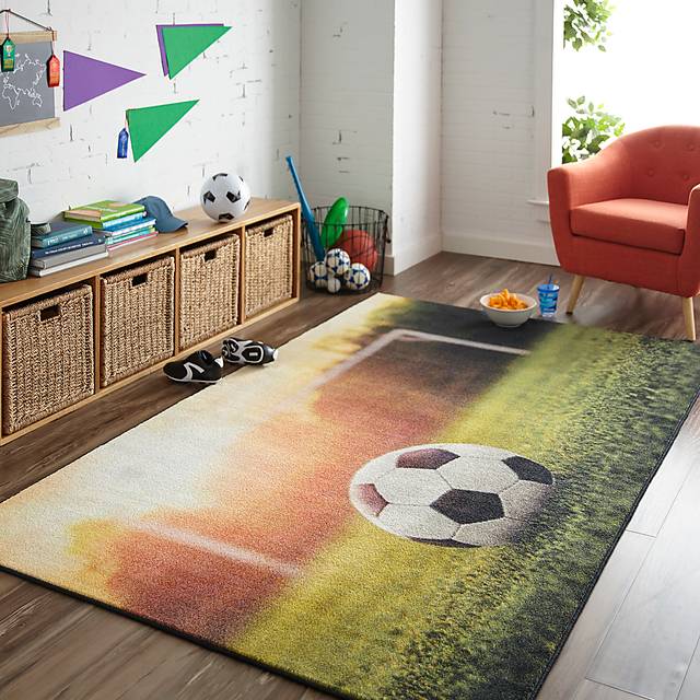 Kids Soccer Practice Green 5' x 8' Rug - Thumbnail - Image 2