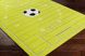 Kids Soccer Tactic Lime 7' x 9'  Rug