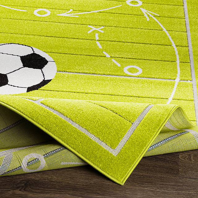 Kids Soccer Tactic Lime 7' x 9'  Rug - Thumbnail - Image 3