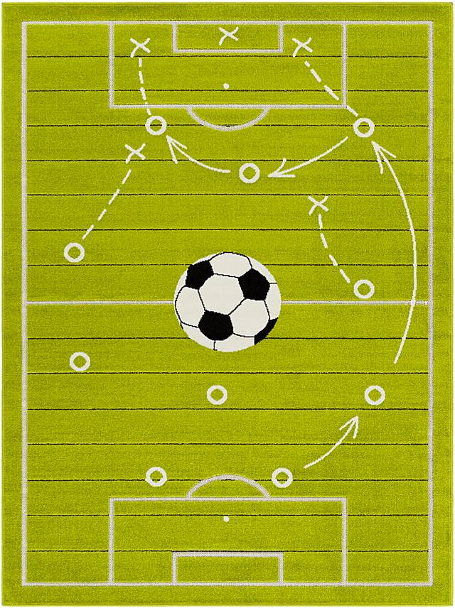 Kids Soccer Tactic Lime 7' x 9'  Rug - Thumbnail - Image 1