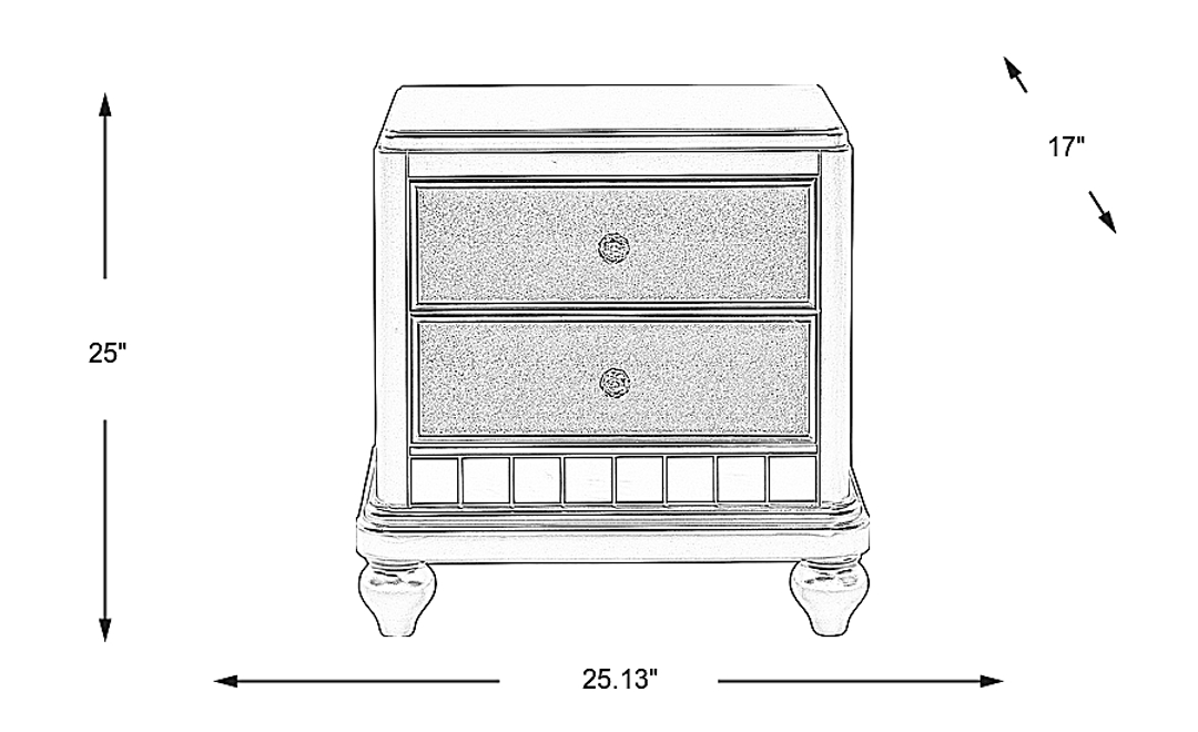 Kids Petit Paris Silver Nightstand