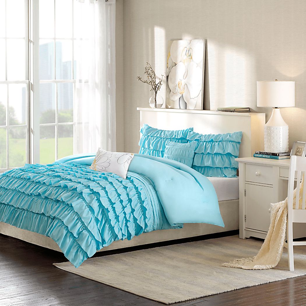 Soft Waterfall Blue Full Queen Comforter Set Rooms to Go