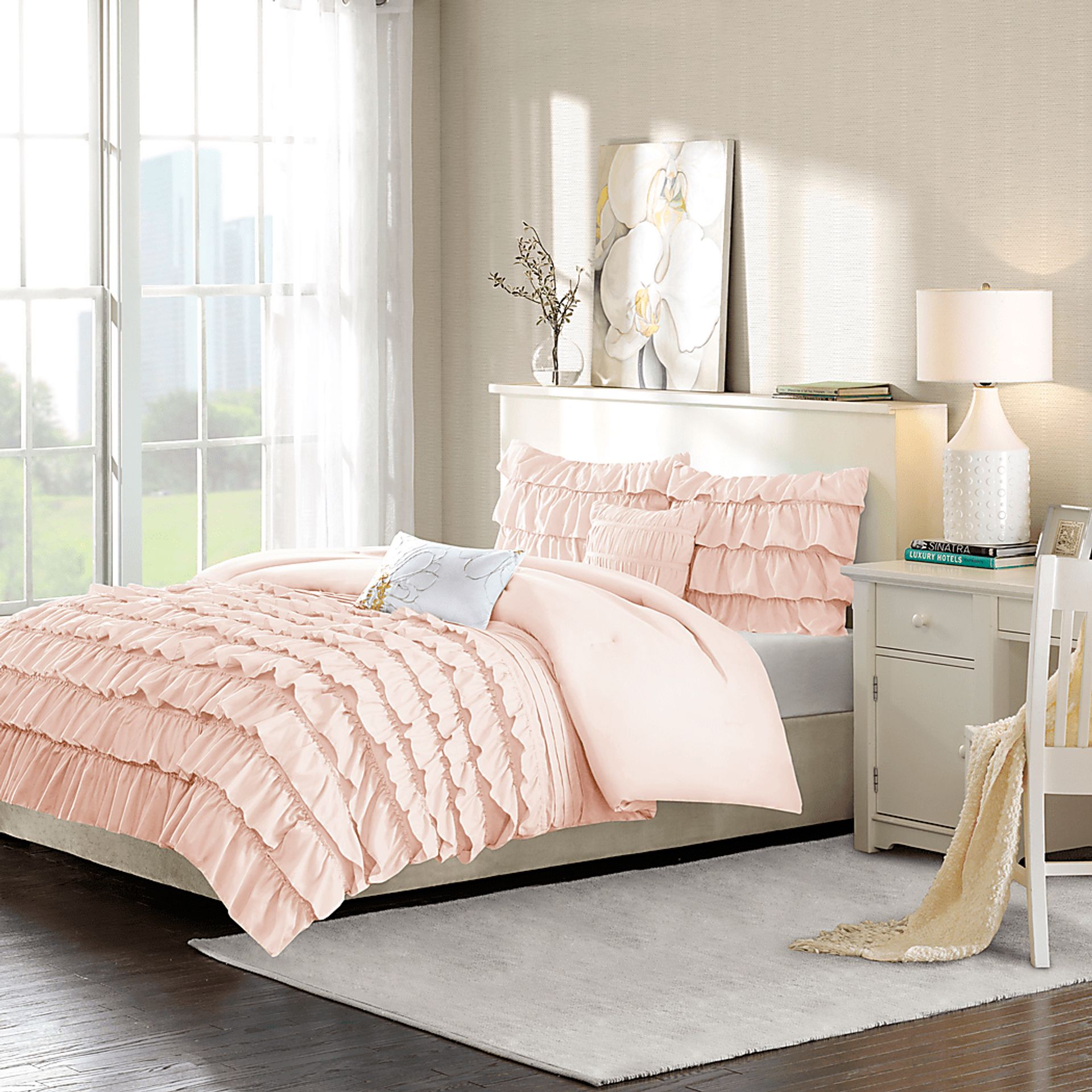 Kids Soft Waterfall Blush Full/Queen Comforter Set - Image 1