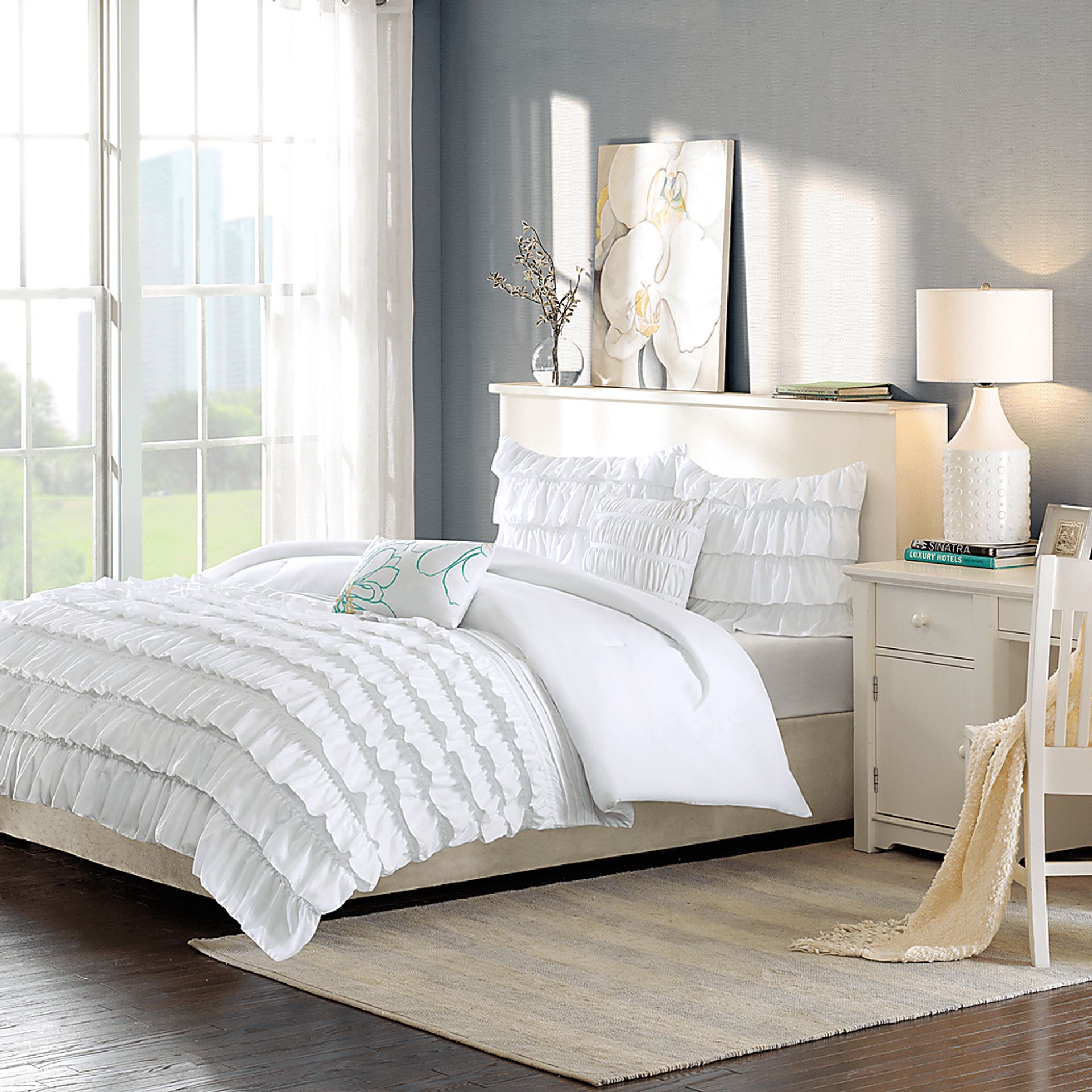 Kids Soft Waterfall White 5 Pc Full/Queen Comforter Set - Image 6