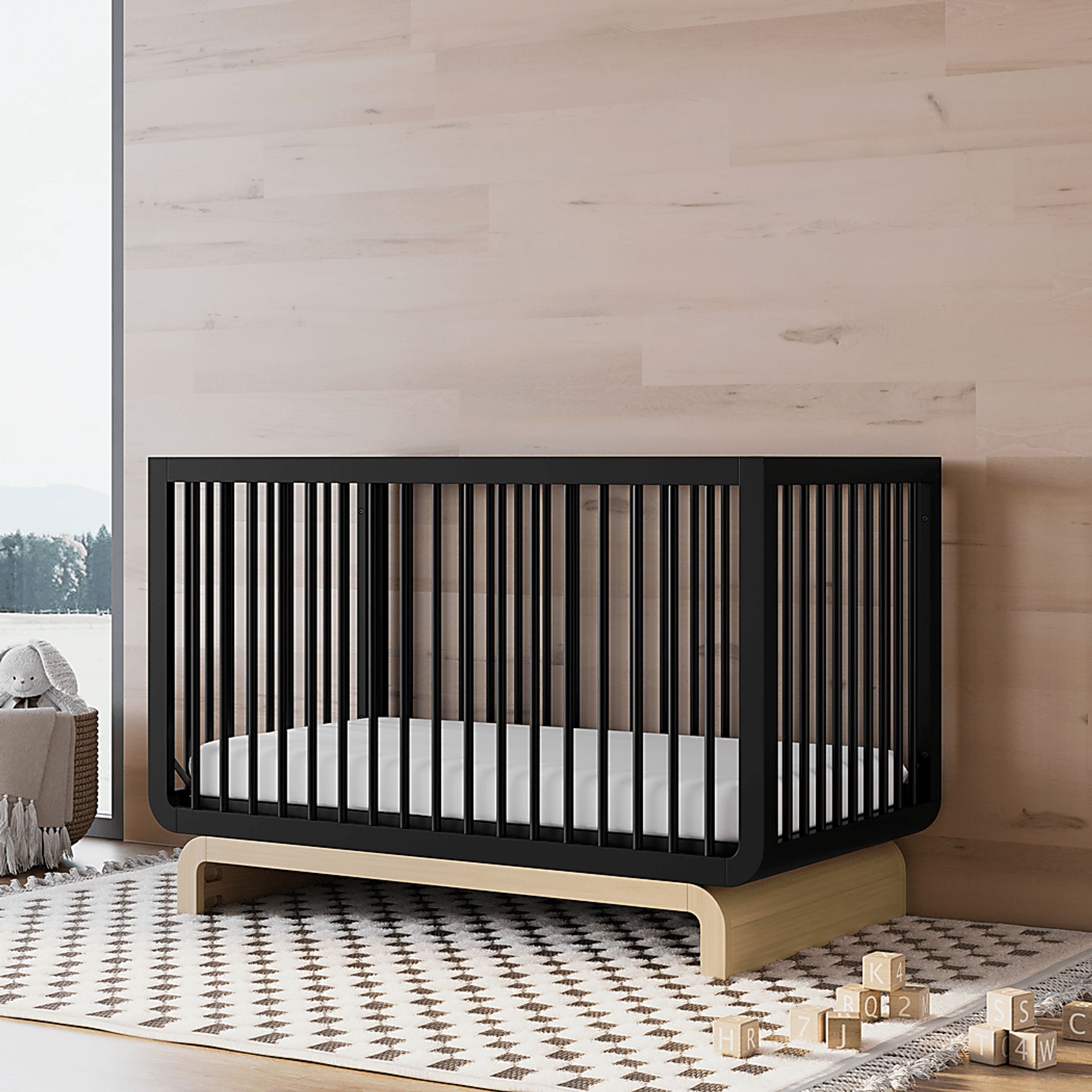 Kids Solde Black/Driftwood Convertible Crib - Image 2