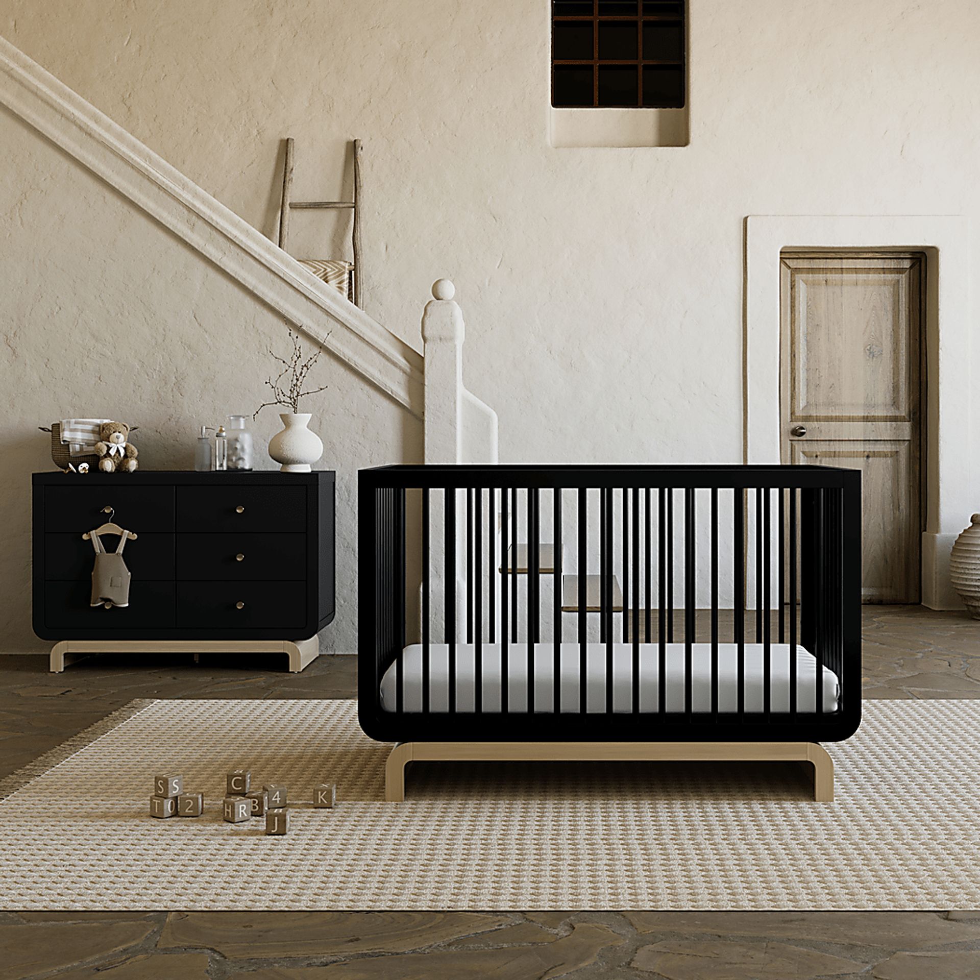 Kids Solde Black/Driftwood Convertible Crib - Image 4