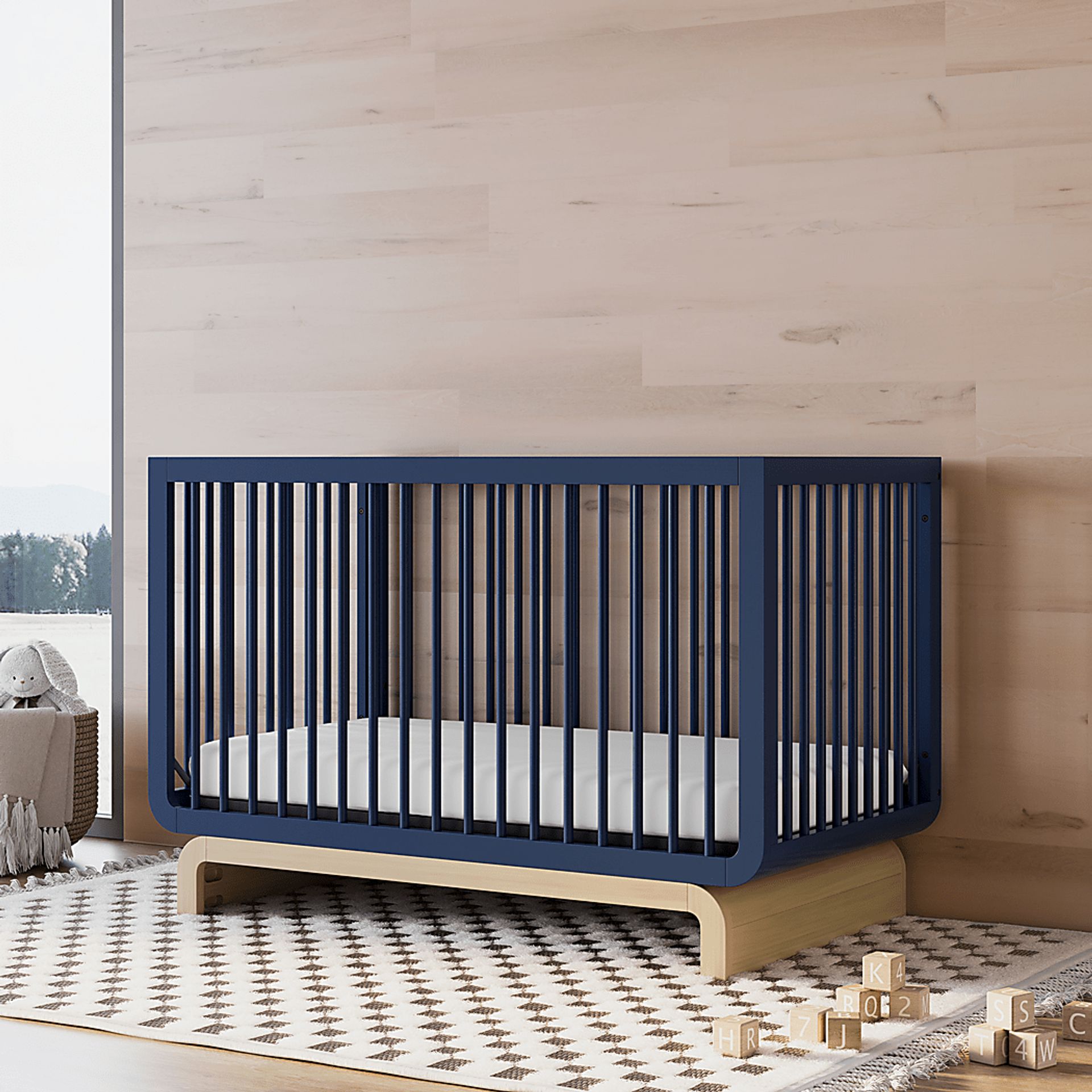Kids Solde Blue/Driftwood Convertible Crib - Image 3