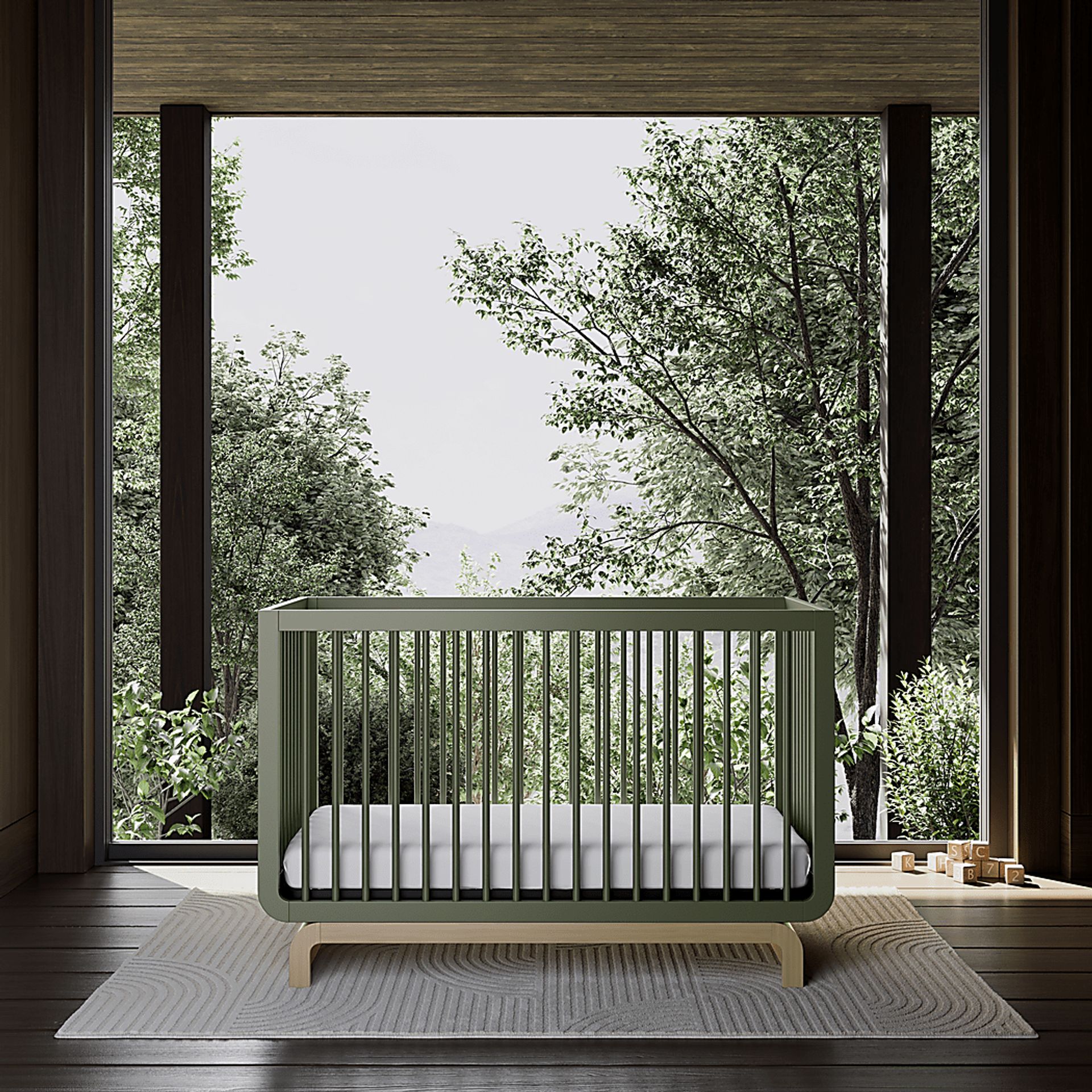 Kids Solde Olive/Driftwood Convertible Crib - Image 3