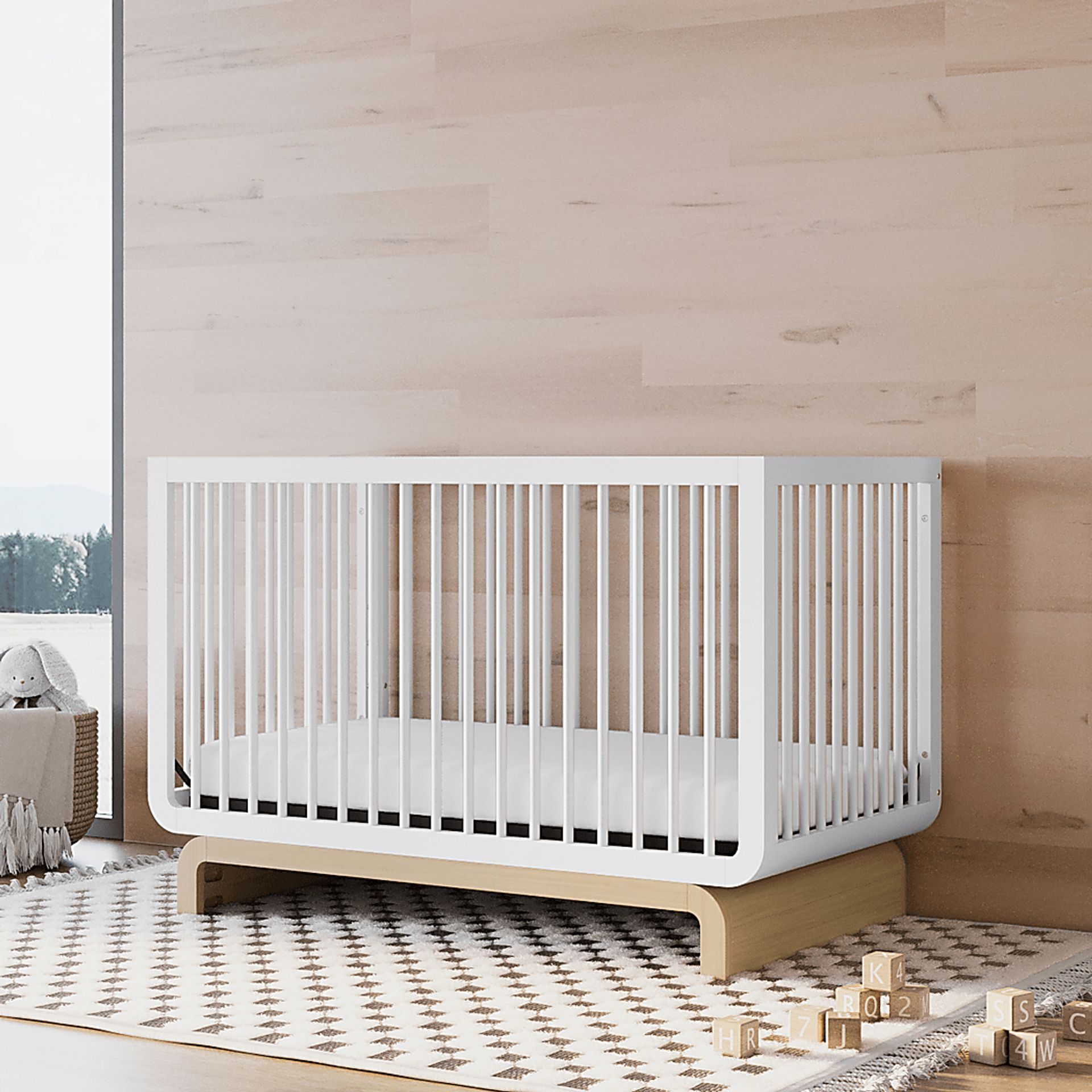 Kids Solde White/Driftwood Convertible Crib - Image 2