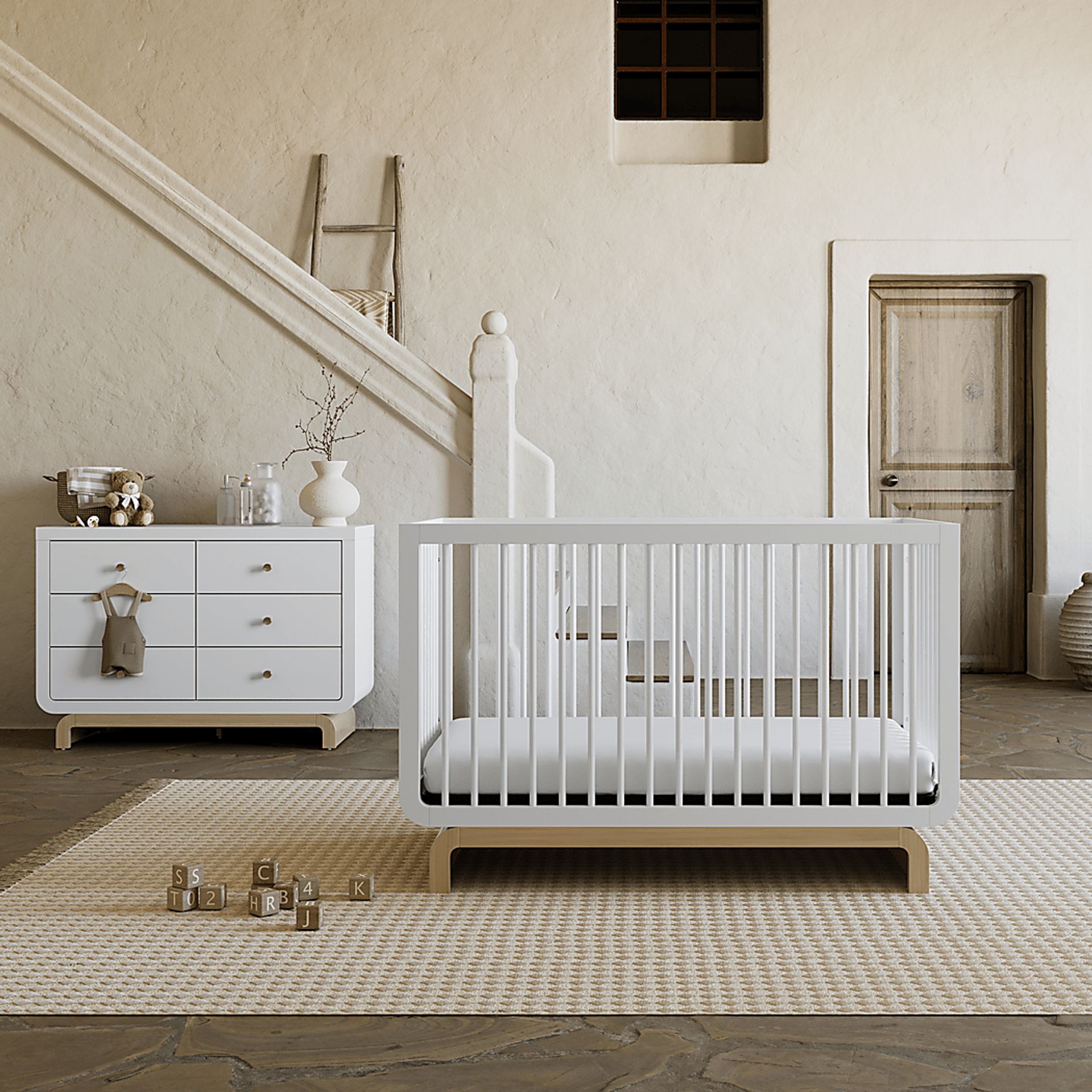 Kids Solde White/Driftwood Convertible Crib - Image 4
