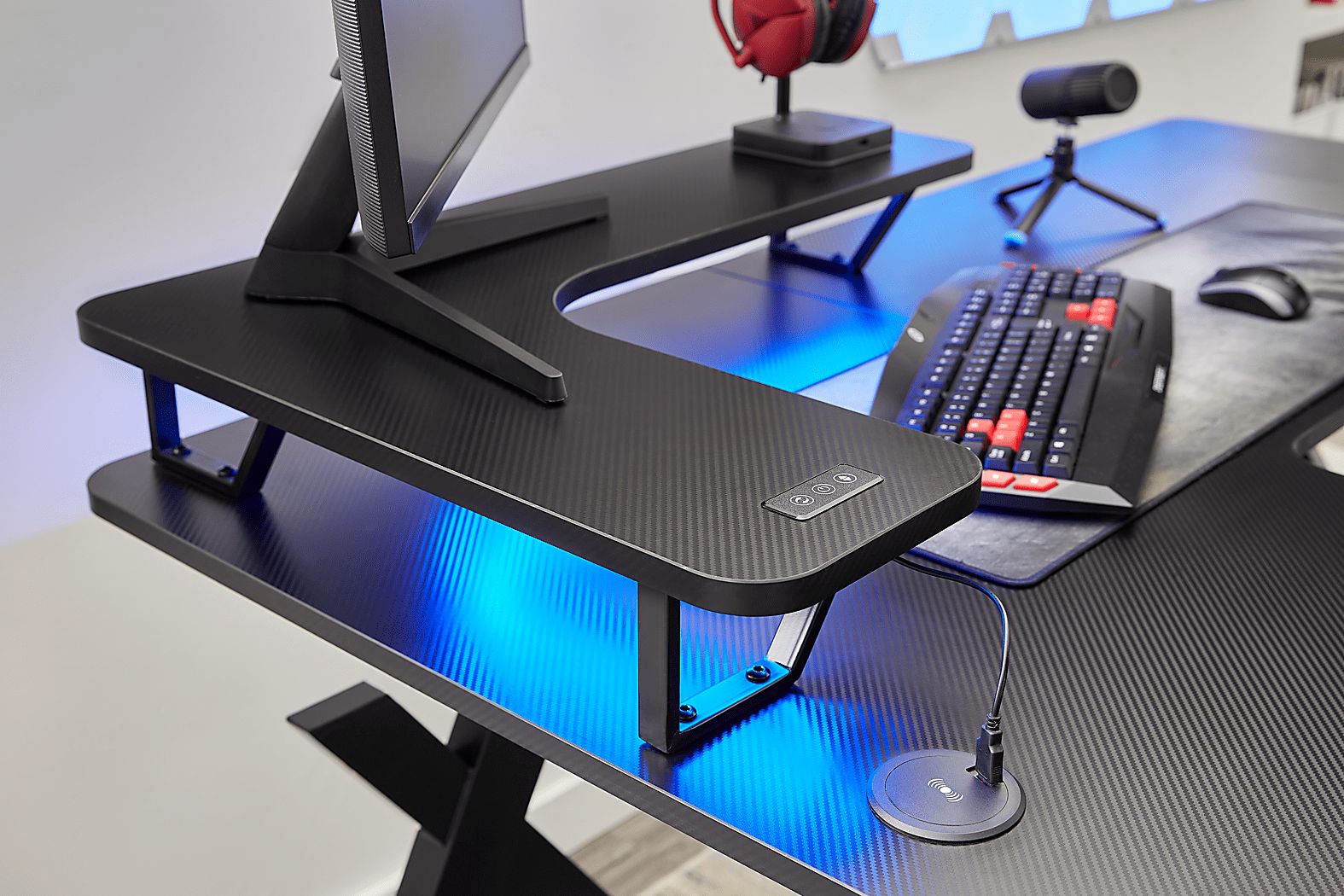 Sound Trek Black L-Shaped Gaming Desk | Rooms to Go