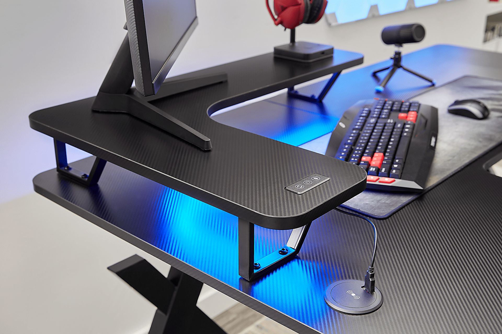 Kids Sound Trek Black L-Shaped Gaming Desk - Image 4